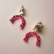 Trishul Damru Pink Thread Earrings